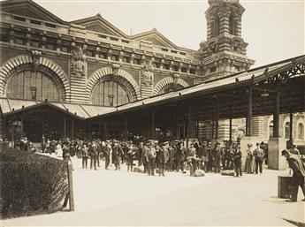 VARIOUS PHOTOGRAPHERS A vast photographic archive of circa 142 photographs documenting activity at Ellis Island by Augustus F. Sherman